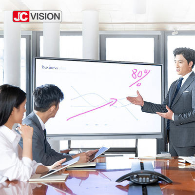 JCVISION 75 Inch JCHUB Interaktif Flat Panel dengan Hitam/Perak Warna IR 20 Titik Sentuh untuk Pendidikan/Konferensi menggunakan