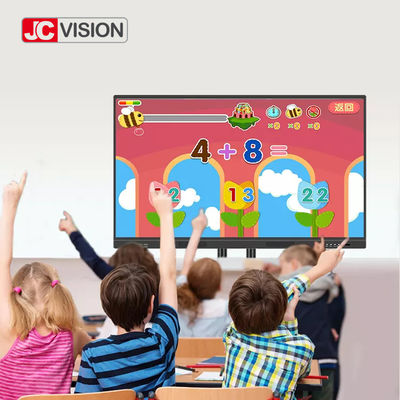 JCVISION 65 - 110 Inci Smartboard Tampilan Interaktif AG Temple Glass IR Touch LCD Panel