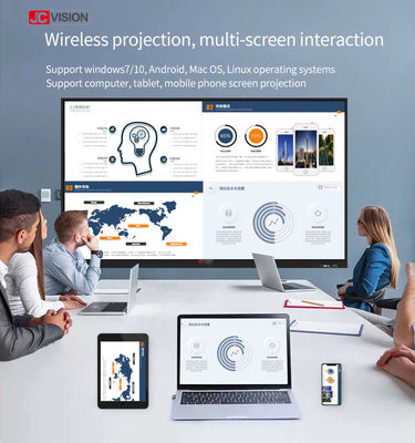 JCVISION Kelas Interaktif Whiteboard 105 Inch Android 11 IR 20 Points Touch
