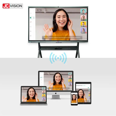 Papan Tulis Interaktif Cerdas Pendidikan JCVISION Layar Datar 98 Inci Monitor Layar Sentuh