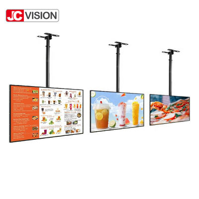 43 / 55inch Kerangka Bezel Sempit LCD Iklan Tampilan Digital Menu Papan Untuk Restoran