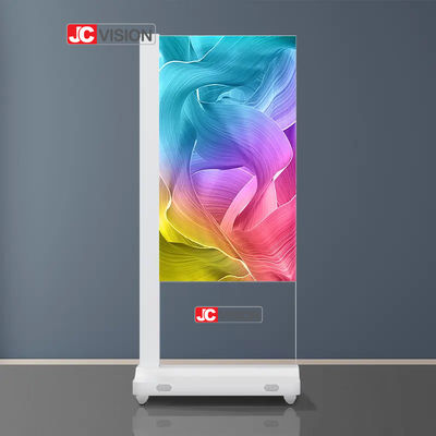 Jcvision 55 Inch Touch Digital Signage Layar Sentuh Digital Transparan Oled Sistem Windows Android