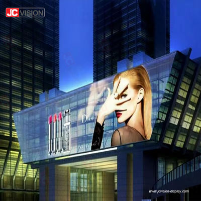 JCVISION Cahaya Tinggi Layar LED Transparan Tampilan Kaca Jendela Video Wall