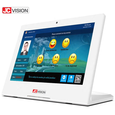 JCVISION Bentuk L Layar Iklan Tablet Android Kios Umpan Balik 10.1 Inci