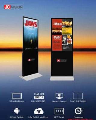 JCVISION 49 inci Putih Kustomisasi Digital Signage dengan Dudukan Lantai dengan Kamera Opsional