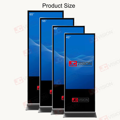 JCVISION 49 inci Putih Kustomisasi Digital Signage dengan Dudukan Lantai dengan Kamera Opsional
