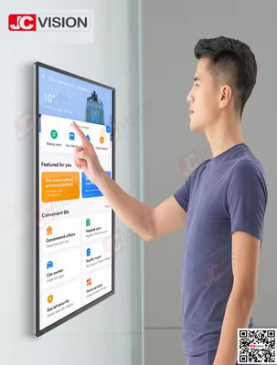JCVISION 1080P 4K panel layar sentuh 32 42 50 55 65 inci layar sentuh layar tampilan monitor kios interaktif