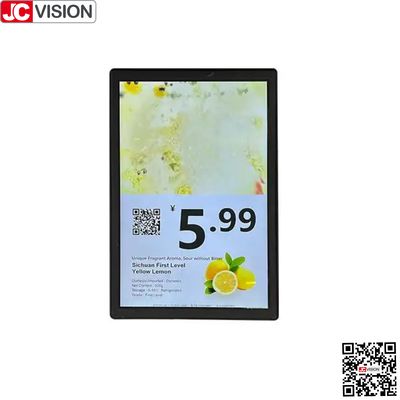 JCVISION Tampilan Layar Ganda 10,1 inci dari Label Harga Elektronik Produk, Tanda Digital/Layar Sentuh