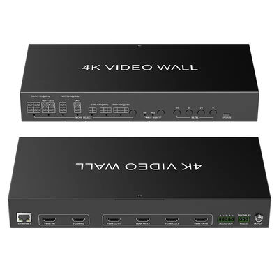 JCVISION Video 4K JCVISION Dinding HDMI2.0 Matrix 2 in 4 out dengan output video wall 2X2 output audio L/R self-adaptive