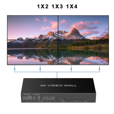 JCVISION Video 4K JCVISION Dinding HDMI2.0 Matrix 2 in 4 out dengan output video wall 2X2 output audio L/R self-adaptive