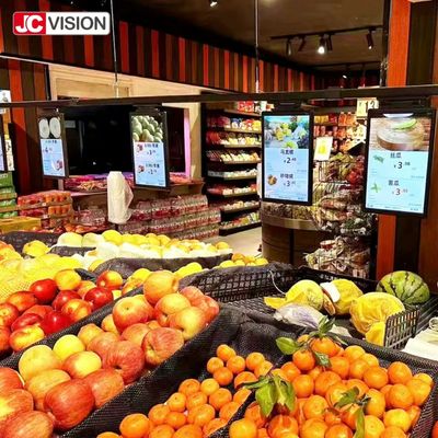 JCVISION Mudah Untuk Menginstal Digital Signage Display Elektronik Rak Label LCD Tampilan Teknologi TFT