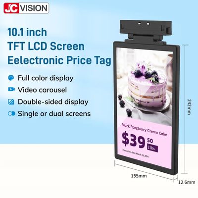 JCVISION Mudah Untuk Menginstal Digital Signage Display Elektronik Rak Label LCD Tampilan Teknologi TFT