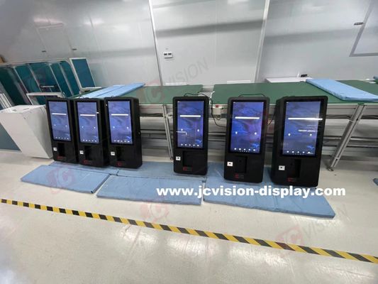 JCVISION Kios Pembayaran Mandiri 24 inci Layar Sentuh Sudut Visual 178°/178° Cocok untuk Lingkungan 0C～50C