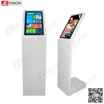 Jcvision 21,5 Inch Self Service Kios Informasi Digital Interaktif Tipe L Vertikal layar sentuh Kios layar Putih