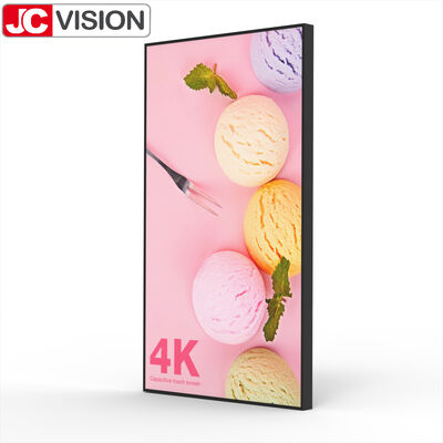 75" 4K High Brightness Commercial Light Box 2000 cd/m2, Ultra Large Wall Mount Digital Signage untuk Perhotelan & Transportasi