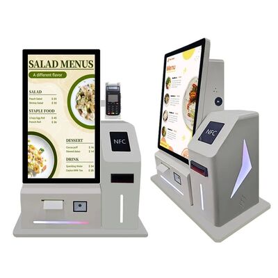 24 "LED Dekorasi Desktop Android Komputer Layar Sentuh Kios Pembayaran dengan Pengumpulan Uang Tunai