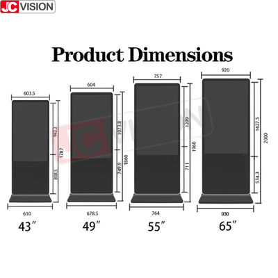 8ms Vertikal Digital Signage Display Digital LCD TV Display 8GB ROM