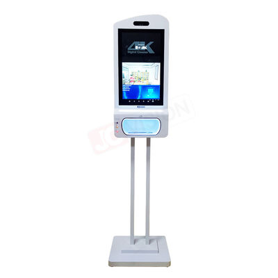 Kios Periklanan Pemindai Suhu Pengenalan Wajah JCVISION & Pembersih Tangan