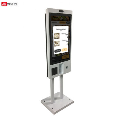 Mesin Pembayaran Kios Layar Sentuh Ganda 32 inci Sistem Pemesanan Mandiri Restoran