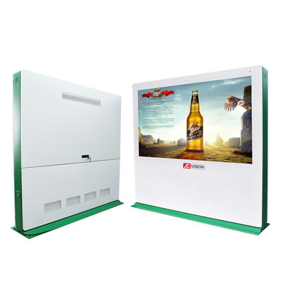 Kios LCD Tahan Air Luar Ruangan IP65, Papan Tanda Digital Totem 86 inci