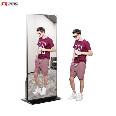 Digital LCD Stand Smart Touch Mirror Layar Iklan 49 55 65 inci