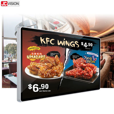 Tampilan Digital Signage Indoor 2K Kios Digital Layar Sentuh Bingkai Hitam Perak