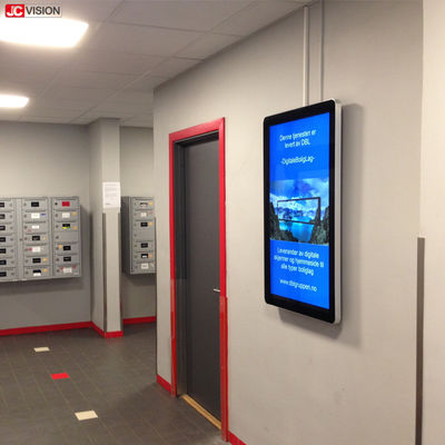Tampilan Digital Signage Indoor 2K Kios Digital Layar Sentuh Bingkai Hitam Perak