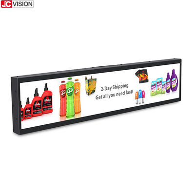 Batang Peregangan yang Dipasang di Dinding 24 Inci Panel LCD yang Direntangkan Dalam Ruangan 1920*360 IPS