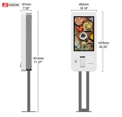 JCVISION Self Service Kiosk Touch Screen Barcode Scanner Kiosk Pemesanan Sendiri