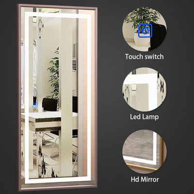 Cermin Cerdas DIY Bingkai Aluminium Dinding Layar Sentuh Cermin Rias Salon Rambut