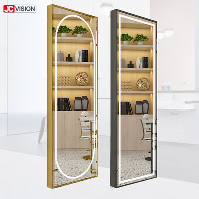Cermin Cerdas DIY Bingkai Aluminium Dinding Layar Sentuh Cermin Rias Salon Rambut