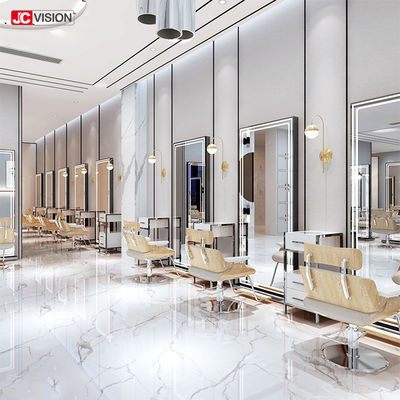 Cermin Cerdas DIY Bingkai Aluminium Dinding Layar Sentuh Cermin Rias Salon Rambut