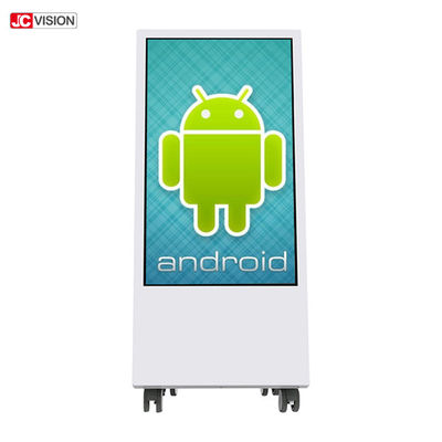 Papan Tanda Digital LCD Bergerak 32" 1920x1080 350nits Dengan Roda