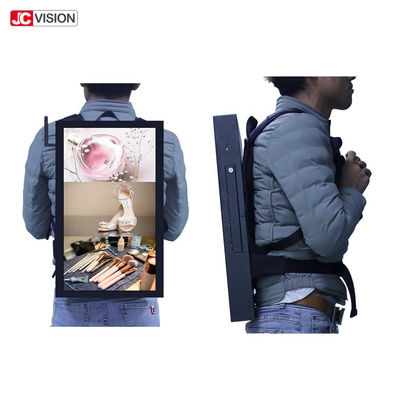 13000mA 22in Backpack Lcd Digital Billboard Vertikal 250nits
