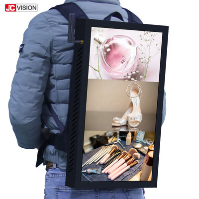 13000mA 22in Backpack Lcd Digital Billboard Vertikal 250nits