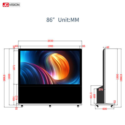 Lanskap 3840x2160 86in Layar Sentuh LCD Kios Android4.2
