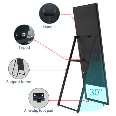 Papan Tanda Digital LCD Periklanan 43" 450cd/m2 Portabel Perangkat Lunak CMS