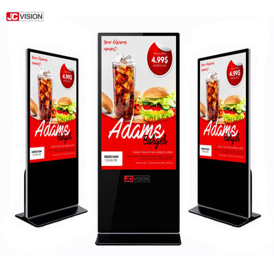 Papan Tanda Digital LCD Interaktif NTSC 43 inci Berdiri di Lantai FCC