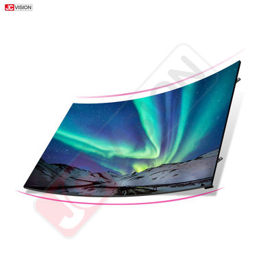 Layar lengkung penuh warna kustom 55 inci tipis fleksibel tampilan iklan dinding video LED