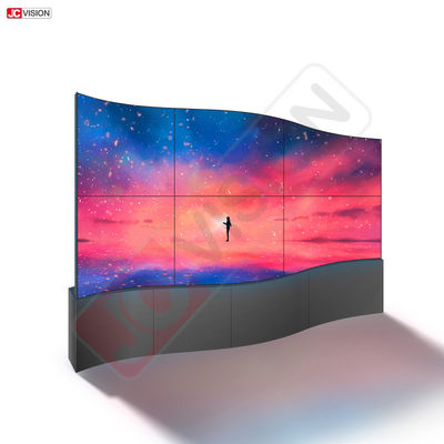 Layar lengkung penuh warna kustom 55 inci tipis fleksibel tampilan iklan dinding video LED