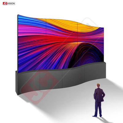 Layar lengkung penuh warna kustom 55 inci tipis fleksibel tampilan iklan dinding video LED