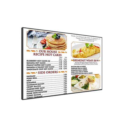 JCVISION LED Panel TFT 32 Inch Digital Menu Tampilan dinding dipasang