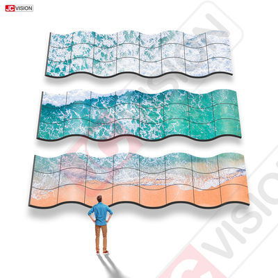 Jcvision LOFIT Fleksibel Tetap P4 Layar LED Pemasangan Luar Ruangan Tampilan Video Iklan Besar Dinding Super Tipis