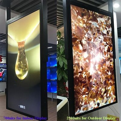 Pencitraan jendela LCD sisi ganda bercahaya tinggi 49 inci untuk komersial