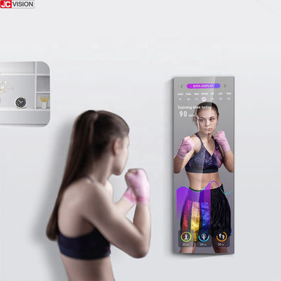 42 inci lantai berdiri cermin ajaib menampilkan iklan LCD indoor player