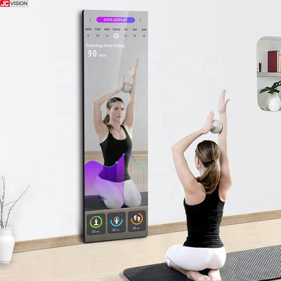 42 inci lantai berdiri cermin ajaib menampilkan iklan LCD indoor player