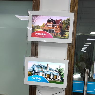 Kotak Lampu Jcvision Layar LCD Satu Sisi A3 7in Akrilik Aluminium