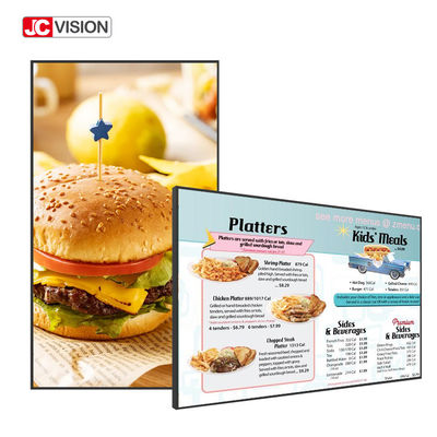 JCVISION Ultra Thin Wall Mount Digital Signage Smart Touch Screen Layar Iklan LCD