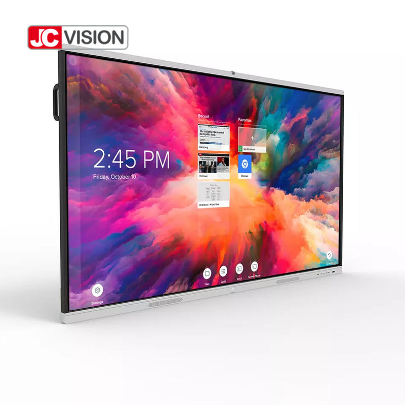 Papan Cerdas Layar Sentuh Konferensi Perak Layar LCD / LED Android 11.0 IR Sentuhan 20 Titik