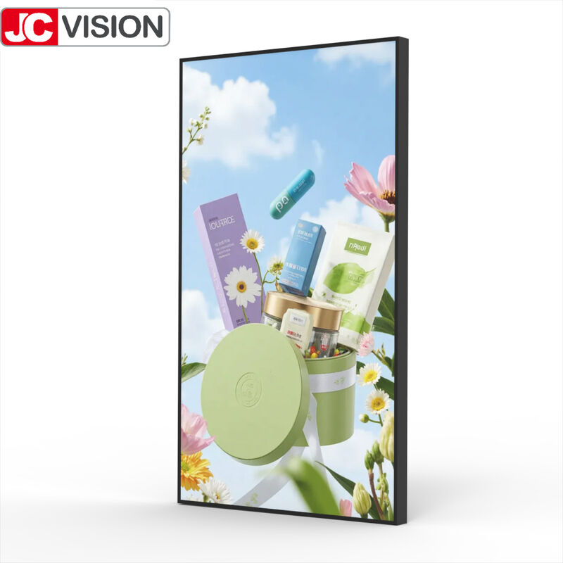 75" 4K High Brightness Commercial Light Box 2000 cd/m2, Ultra Large Wall Mount Digital Signage untuk Perhotelan & Transportasi